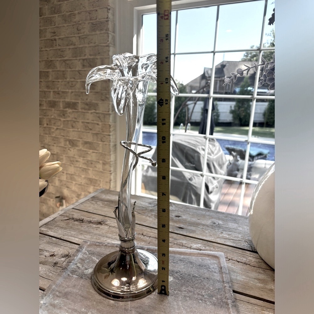 Vintage Handblown Glass Lily Vase. 15” T. Rare | Art Deco | Stunning | Large! - Picture 8 of 10